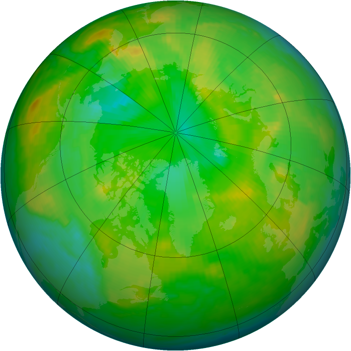 Arctic ozone map for 23 June 1997